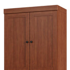 72" White Solid Wood Four Door Two Drawer Pantry Or Storage Closet