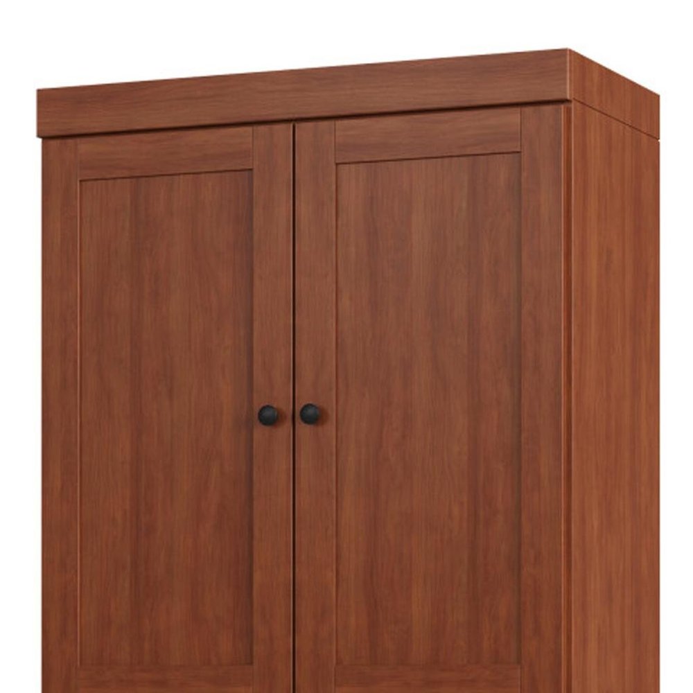 72" White Solid Wood Four Door Two Drawer Pantry Or Storage Closet
