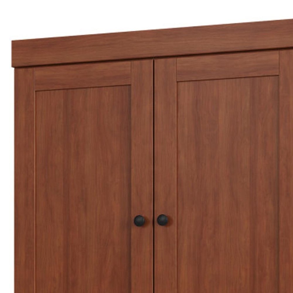 72" White Solid Wood Four Door Two Drawer Pantry Or Storage Closet