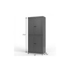 72" White Solid Wood Four Door Two Drawer Pantry Or Storage Closet
