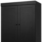 72" White Solid Wood Four Door Two Drawer Pantry Or Storage Closet