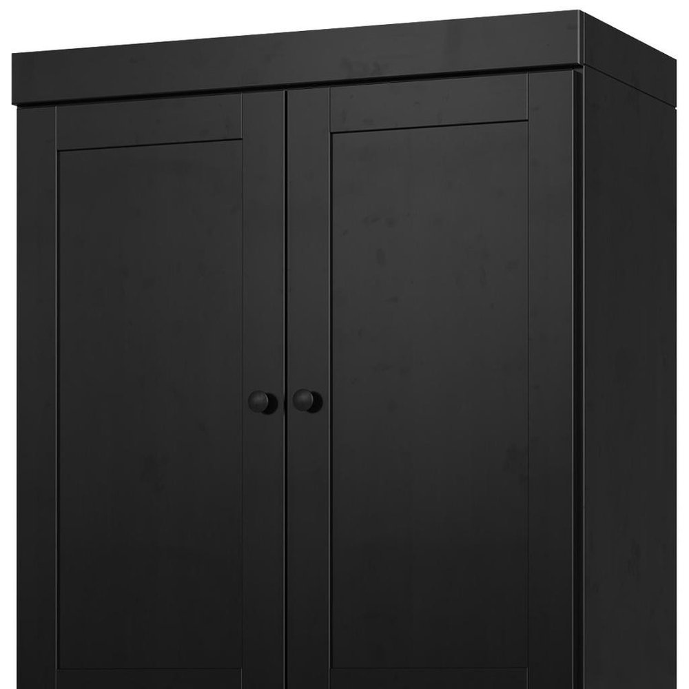 72" White Solid Wood Four Door Two Drawer Pantry Or Storage Closet