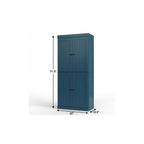 72" White Solid Wood Four Door Two Drawer Pantry Or Storage Closet