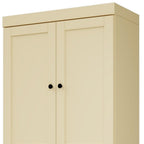 72" White Solid Wood Four Door Two Drawer Pantry Or Storage Closet