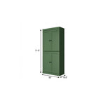 72" White Solid Wood Four Door Two Drawer Pantry Or Storage Closet
