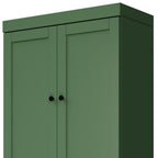72" White Solid Wood Four Door Two Drawer Pantry Or Storage Closet