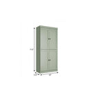 72" White Solid Wood Four Door Two Drawer Pantry Or Storage Closet