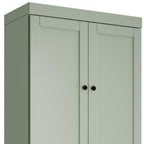 72" White Solid Wood Four Door Two Drawer Pantry Or Storage Closet