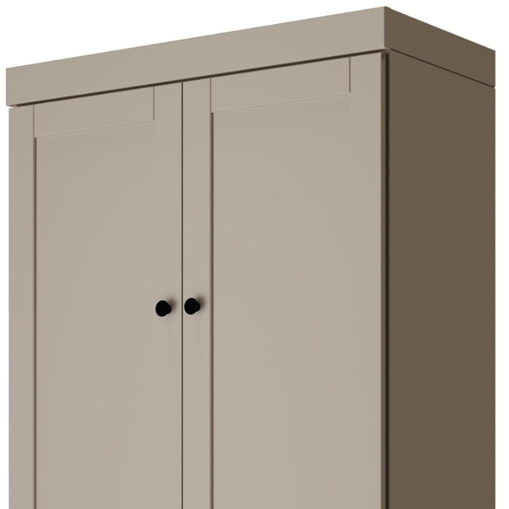 72" White Solid Wood Four Door Two Drawer Pantry Or Storage Closet