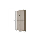 72" White Solid Wood Four Door Two Drawer Pantry Or Storage Closet