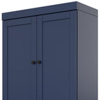 72" White Solid Wood Four Door Two Drawer Pantry Or Storage Closet