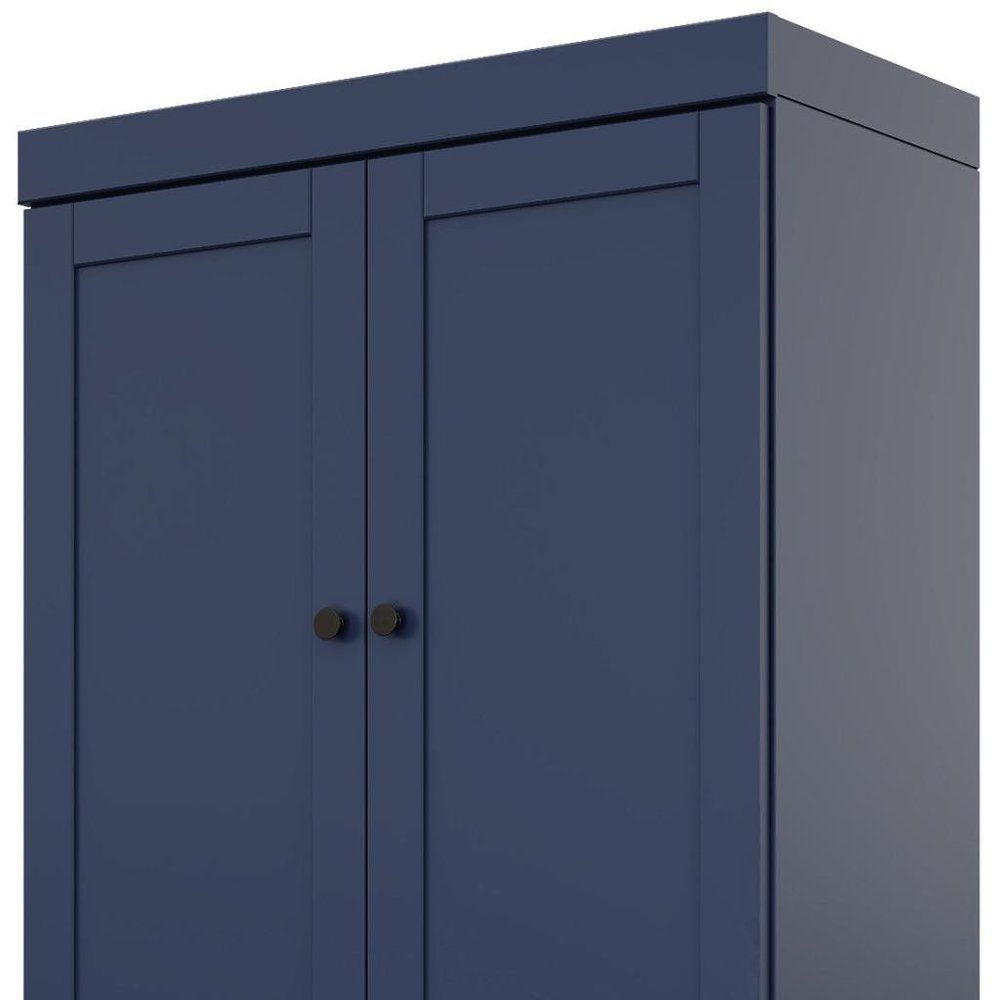 72" White Solid Wood Four Door Two Drawer Pantry Or Storage Closet