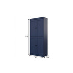 72" White Solid Wood Four Door Two Drawer Pantry Or Storage Closet