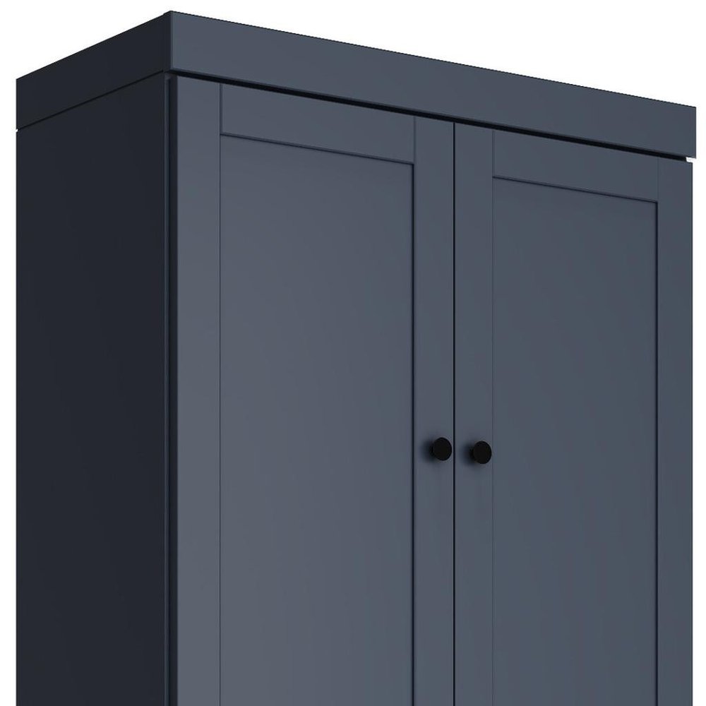 72" White Solid Wood Four Door Two Drawer Pantry Or Storage Closet