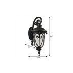 Black Transparent Outdoor Hanging Light With Clear Shades