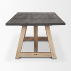 84" Black and Brown Solid Wood Trestle Base Dining Table