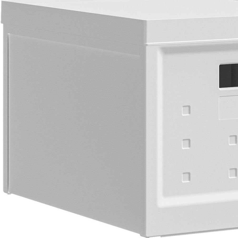 Set of Two White Collapsible Heavy Duty Plastic Cubes With Lids