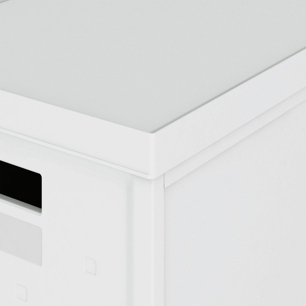 Set of Two White Collapsible Heavy Duty Plastic Cubes With Lids