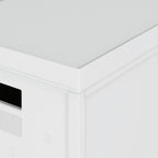 Set of Two White Collapsible Heavy Duty Plastic Cubes With Lids