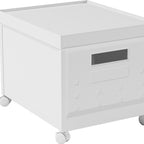 Set Of Two White Plastic Rolling Filing Cabinet