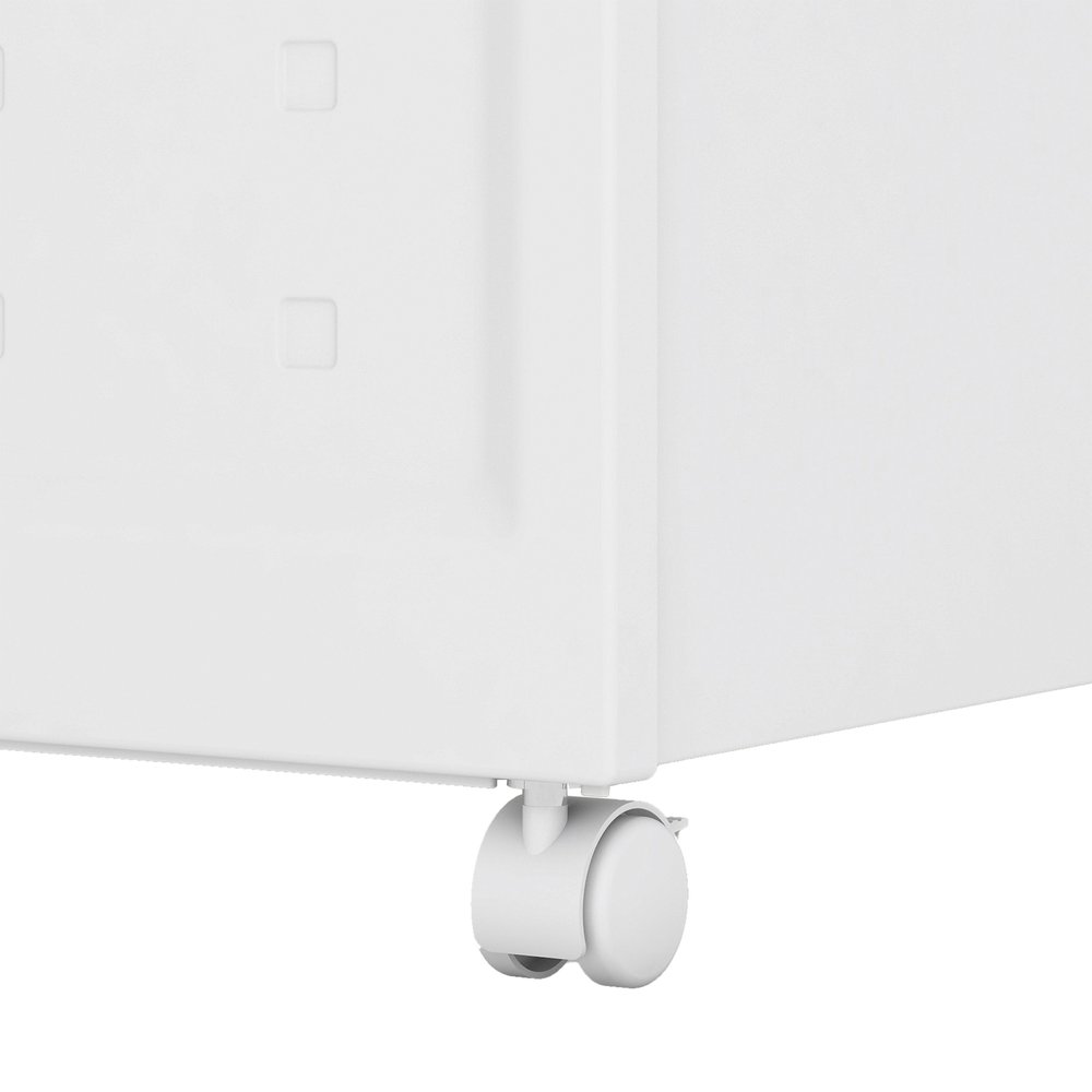 Set Of Two White Plastic Rolling Filing Cabinet