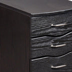 25" Espresso Wood Three Drawer Rolling Filing Cabinet