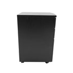 25" Espresso Wood Three Drawer Rolling Filing Cabinet
