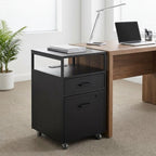 26" White And Gold Metal Two Drawer Rolling Filing Cabinet