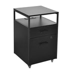 26" White And Gold Metal Two Drawer Rolling Filing Cabinet