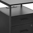 26" White And Gold Metal Two Drawer Rolling Filing Cabinet