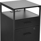 26" White And Gold Metal Two Drawer Rolling Filing Cabinet