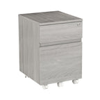 23" Gray Wood Two Drawer Rolling Filing Cabinet