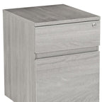 23" Gray Wood Two Drawer Rolling Filing Cabinet