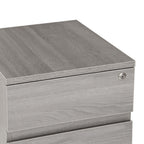 23" Gray Wood Two Drawer Rolling Filing Cabinet