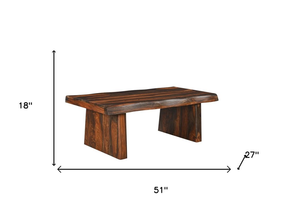 Set of Three Brown Solid Wood Sled Furniture Set