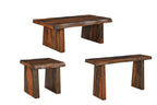 Set of Three Brown Solid Wood Sled Furniture Set