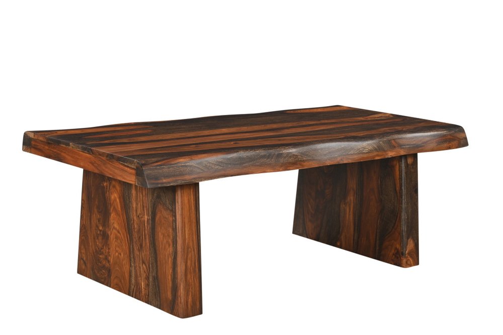 Set of Three Brown Solid Wood Sled Furniture Set