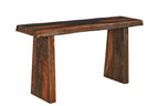 Set of Three Brown Solid Wood Sled Furniture Set