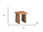 Set of Three Brown Solid Wood Sled Furniture Set
