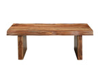 Set of Three Brown Solid Wood Sled Furniture Set