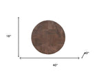 Set of Two Brown Solid Wood Round Pedestal Furniture Set