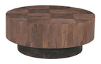Set of Two Brown Solid Wood Round Pedestal Furniture Set