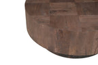 Set of Two Brown Solid Wood Round Pedestal Furniture Set