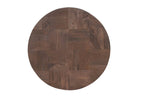 Set of Two Brown Solid Wood Round Pedestal Furniture Set