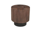 Set of Two Brown Solid Wood Round Pedestal Furniture Set