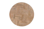 Set of Two Brown Solid Wood Round Pedestal Furniture Set
