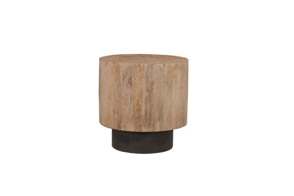 Set of Two Brown Solid Wood Round Pedestal Furniture Set