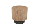 Set of Two Brown Solid Wood Round Pedestal Furniture Set