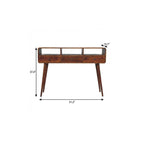 51" Chestnut Solid Wood Console Table With Three Shelves And Three Drawers
