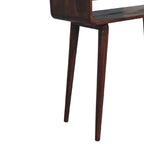 35" Chestnut Solid Wood Console Table With Shelf And Two Drawers